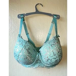 Cacique metallic light green bra